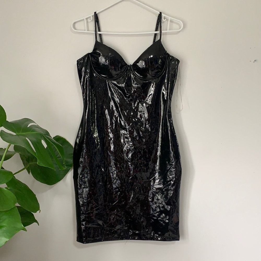NWT Little black latex bodycon dress 🖤